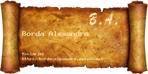 Borda Alexandra névjegykártya